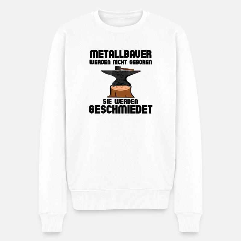 Metallbauer werden geschmiedet - Männer Premium Bio Pullover - Weiß