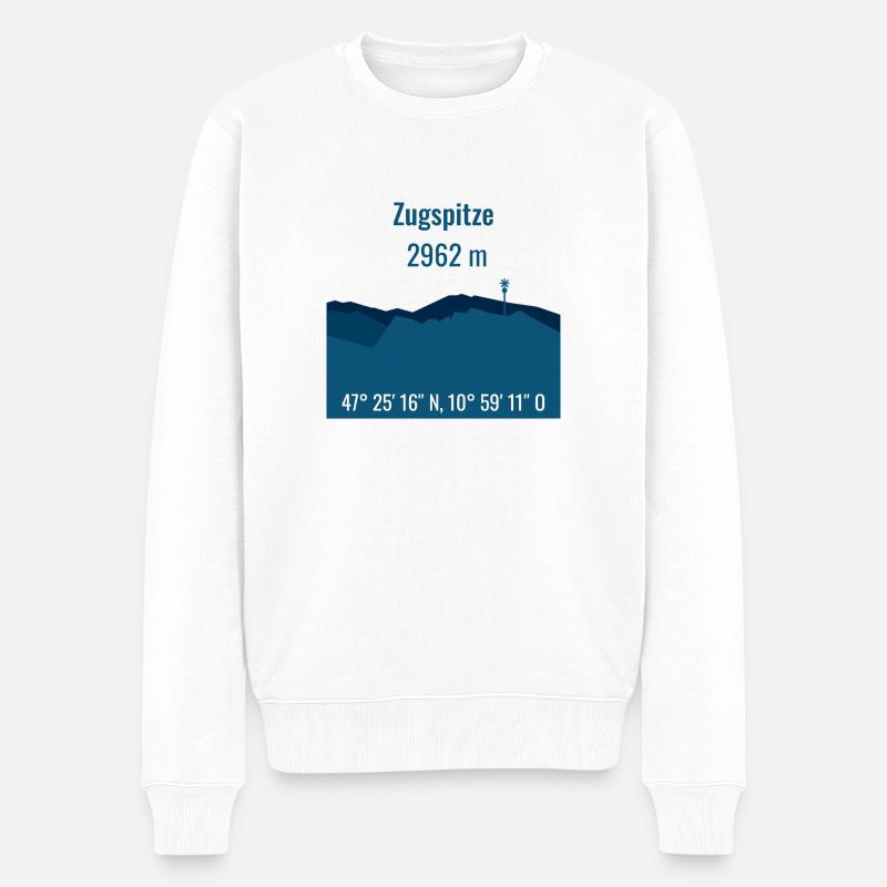 Zugspitze - Männer Premium Bio Pullover - Weiß