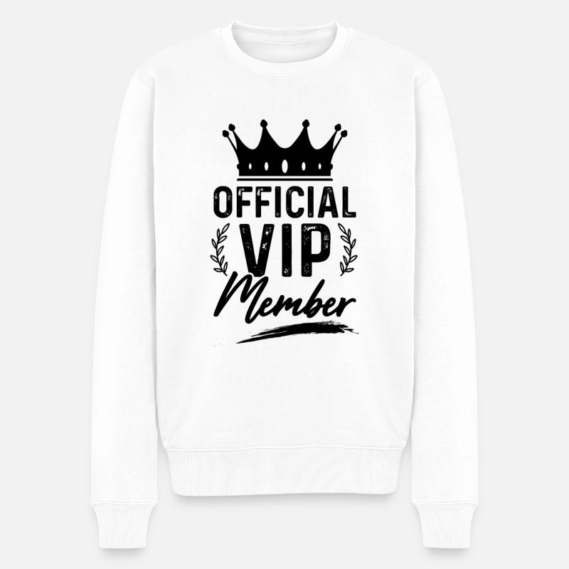 Vip Member - Männer Premium Bio Pullover - Weiß