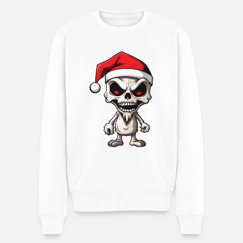 Santa Claus Skeleton - Men's Premium Organic Jumper - white