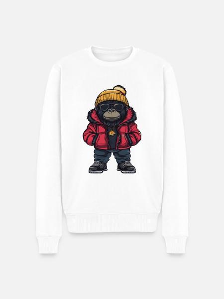 Gorilla Cool Comic - Men's Premium Organic Jumper - white