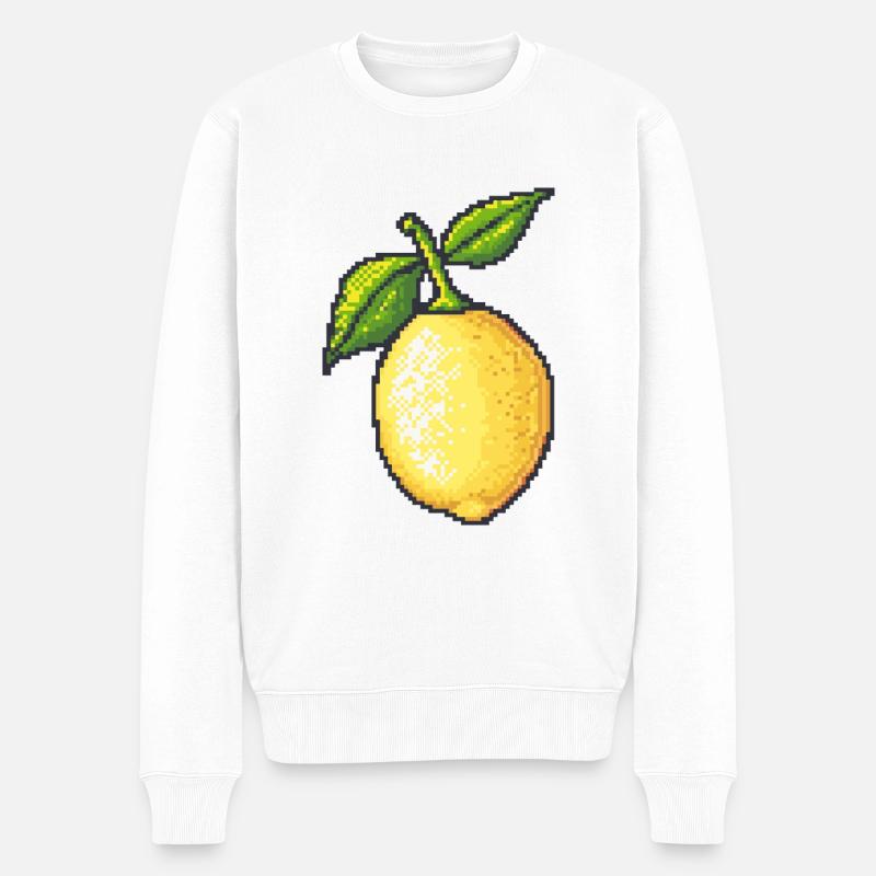 Lemon Pixel Gamer - Pull Premium bio Homme - blanc