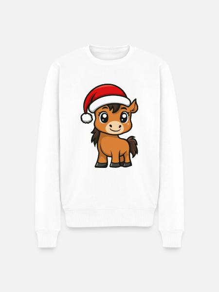 Cheval Noël Mignon - Pull Premium bio Homme - blanc