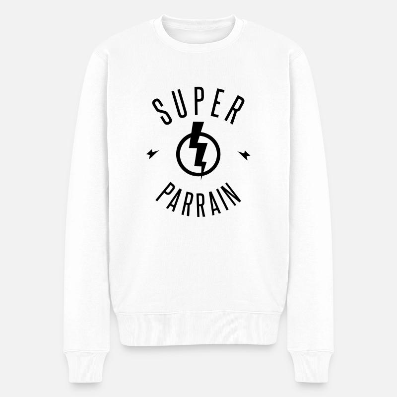 super parrain - Pull Premium bio Homme - blanc