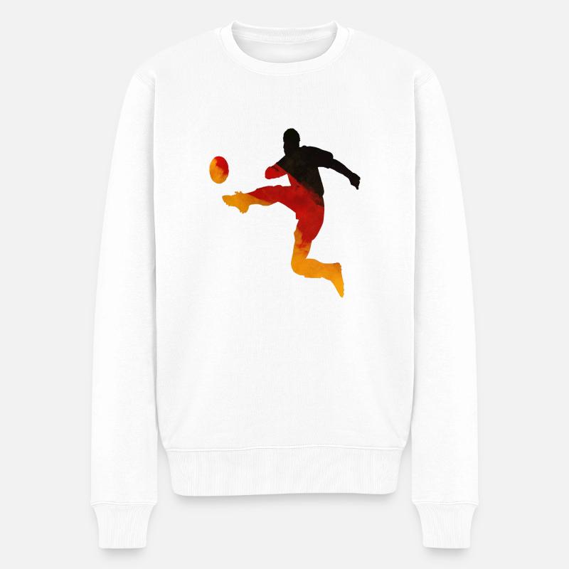 Fußball - Männer Premium Bio Pullover - Weiß