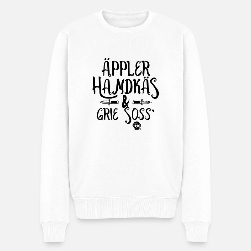 Äppler, Handkäs & GrieSoß - Männer Premium Bio Pullover - Weiß