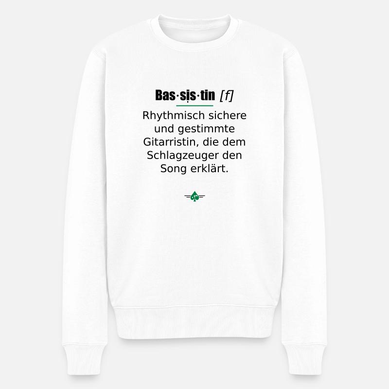 Bassistin (m) - Männer Premium Bio Pullover - Weiß