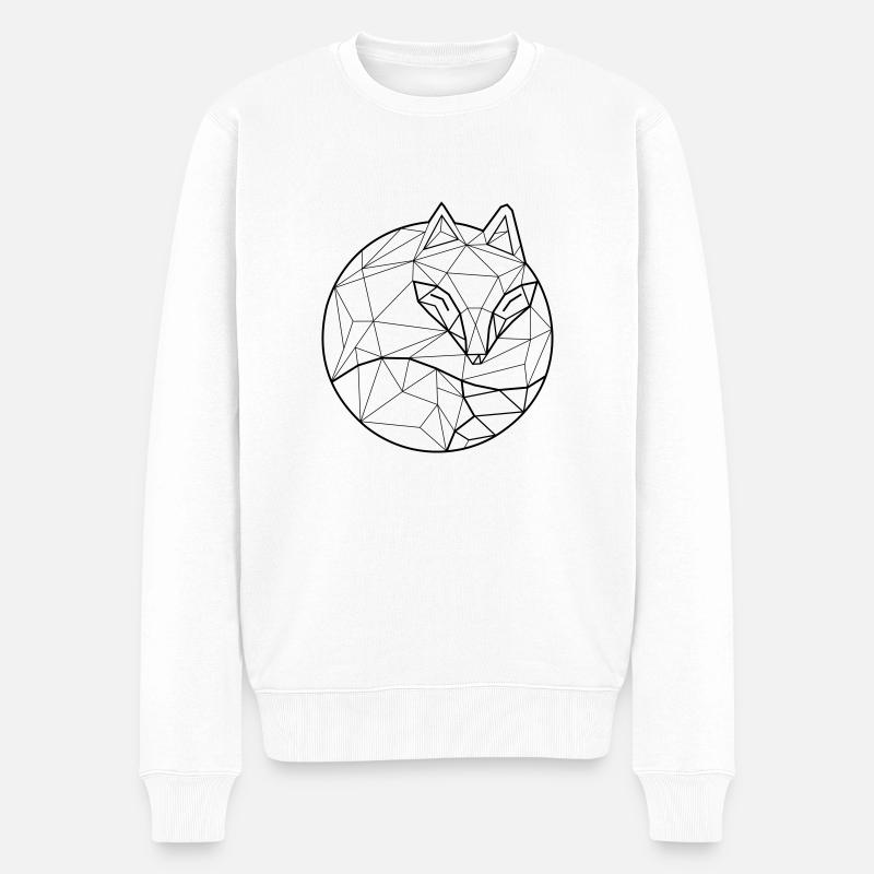 Fox Graph - Männer Premium Bio Pullover - Weiß