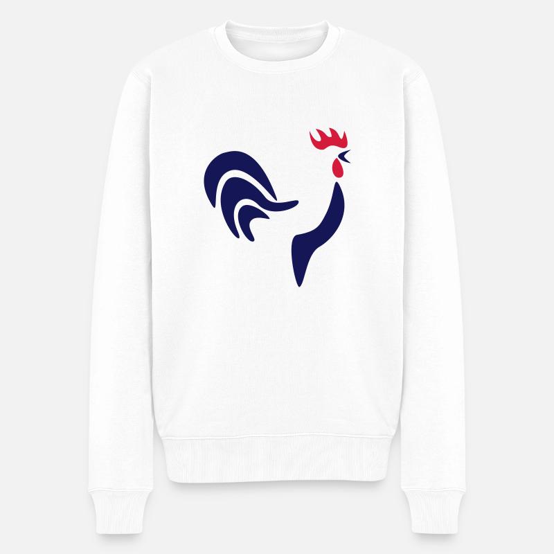 Frankreich Hahn - Männer Premium Bio Pullover - Weiß