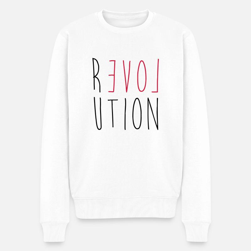 Révolution Amour - Pull Premium bio Homme - blanc