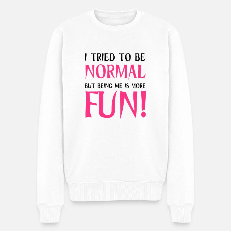 Normal - Männer Premium Bio Pullover - Weiß