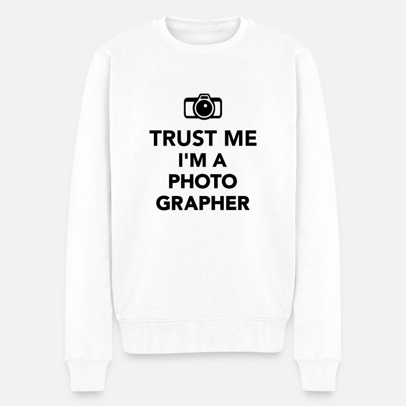 Trust me I'm a Photographer - Pull Premium bio Homme - blanc