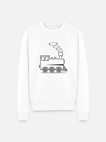 dampflok railroad locomotive toy - Men's Premium Organic Jumper - white