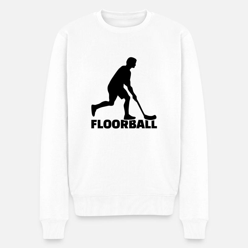 Floorball - Männer Premium Bio Pullover - Weiß