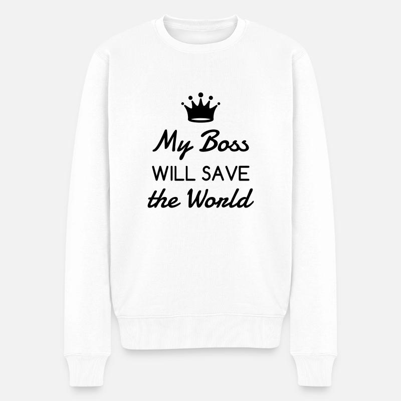 Manager / Chef / Arbeit / Job - Männer Premium Bio Pullover - Weiß