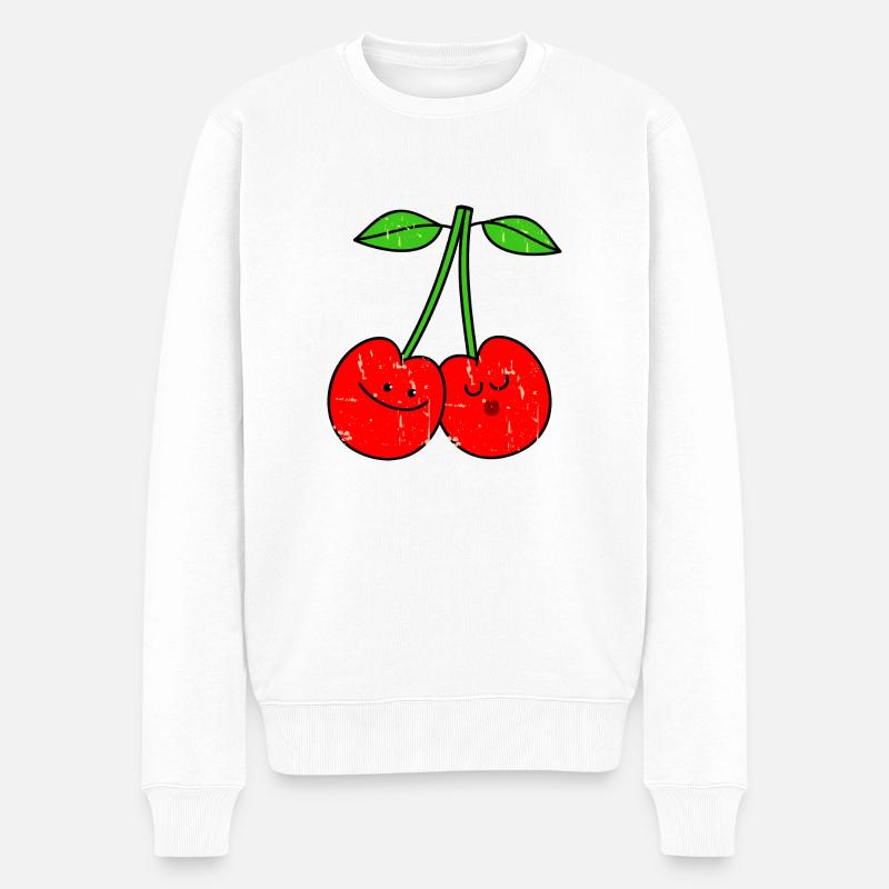 verliebtes Pärchen - Männer Premium Bio Pullover - Weiß