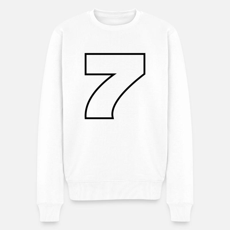 7 - Männer Premium Bio Pullover - Weiß
