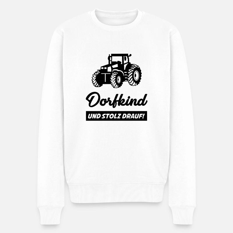 dorfkind_01 - Männer Premium Bio Pullover - Weiß