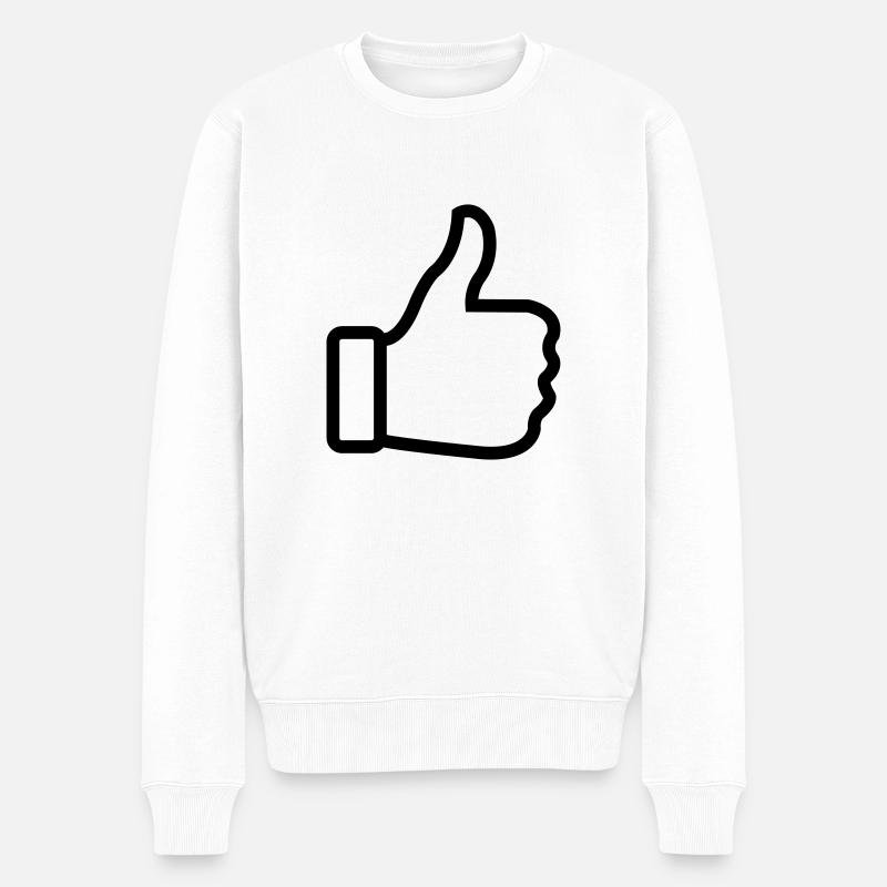 thumbs_up - Pull Premium bio Homme - blanc