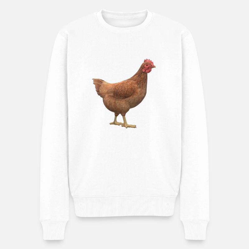 Poulet 3D - Pull Premium bio Homme - blanc