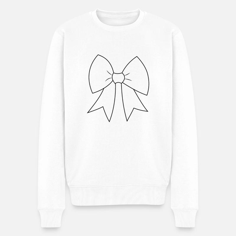 Schleife - Männer Premium Bio Pullover - Weiß