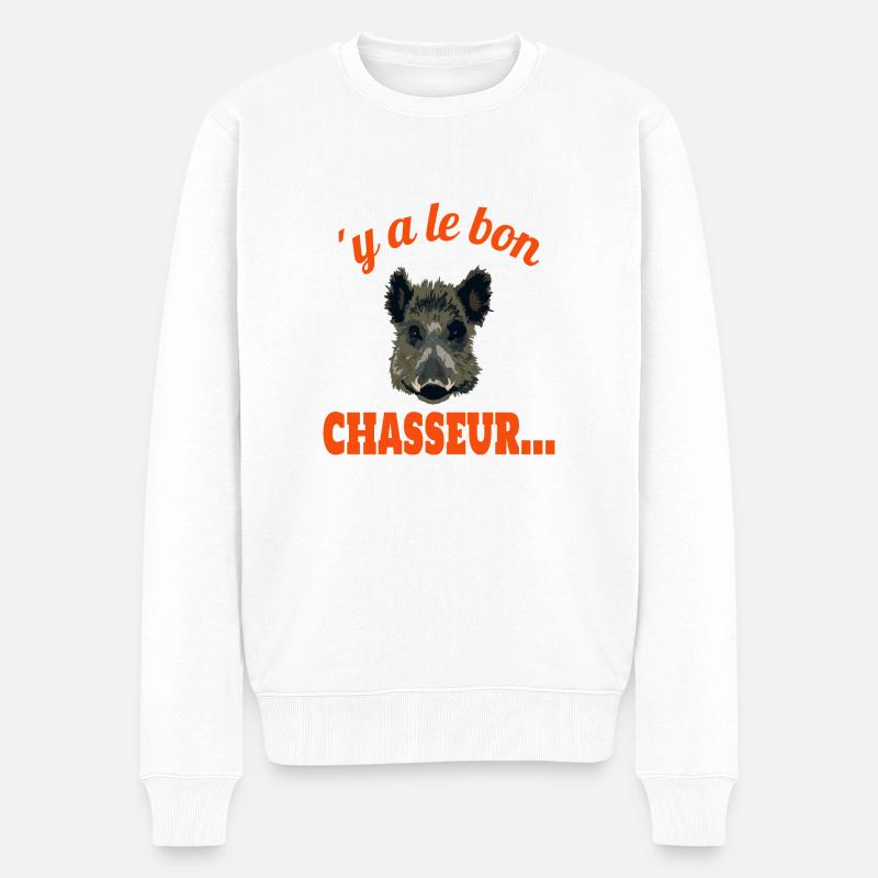 y a le bon chasseur - Pull Premium bio Homme - blanc