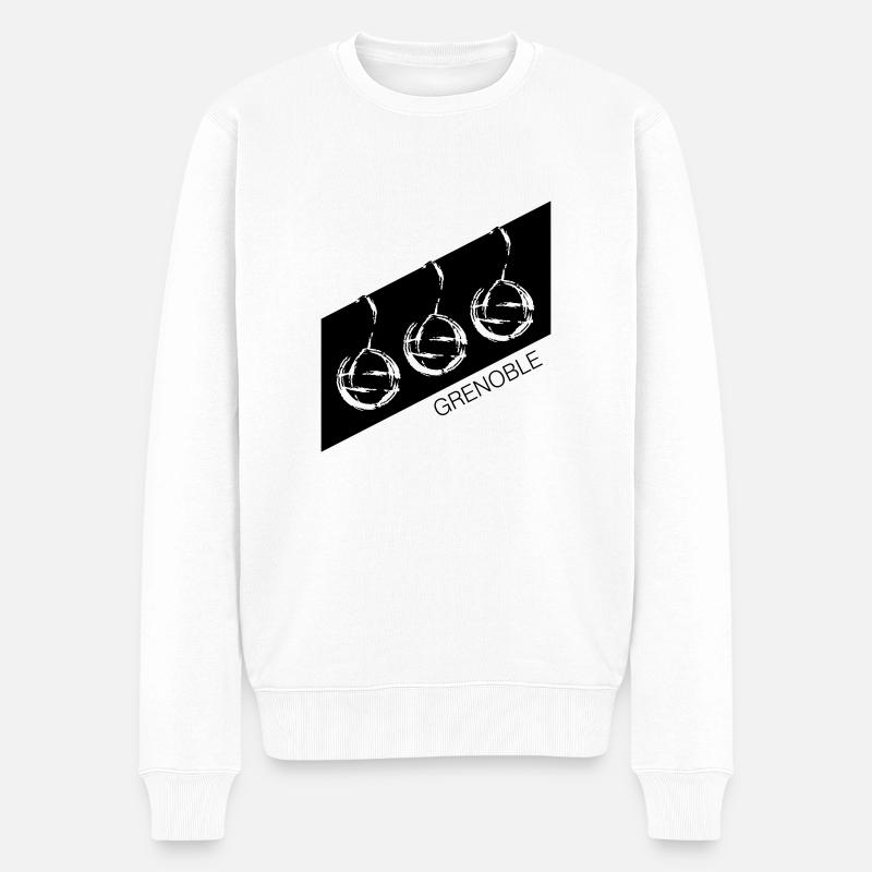 grenoble - Männer Premium Bio Pullover - Weiß