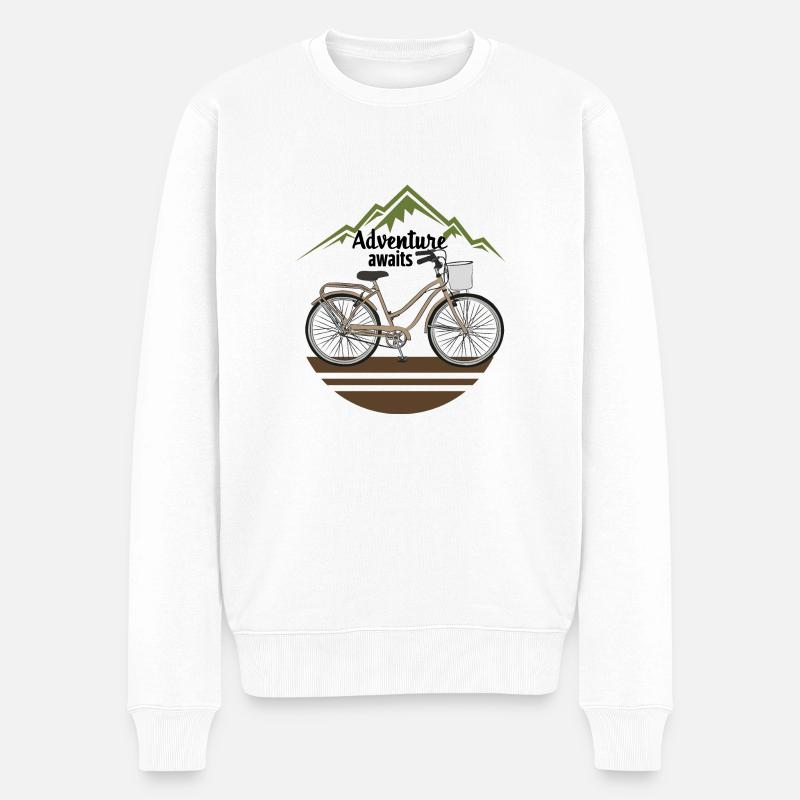 Abenteuer wartet - Männer Premium Bio Pullover - Weiß