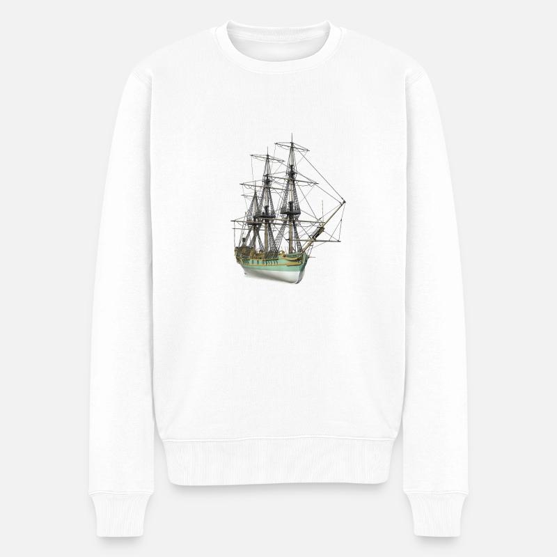Voilier du 18ème siècle - Pull Premium bio Homme - blanc