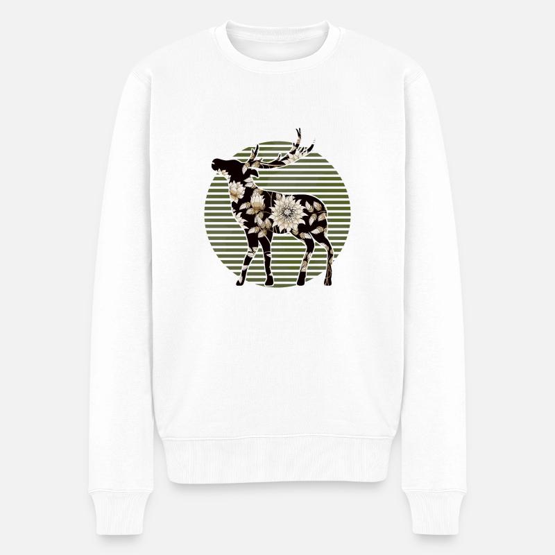 Cerf - Pull Premium bio Homme - blanc