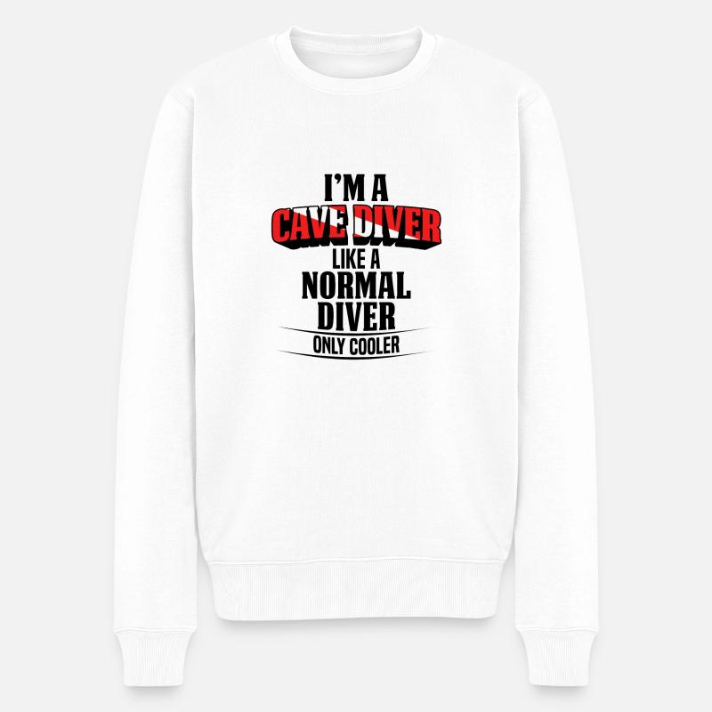 HÖHLENTAUCHER KÜHLER ALS NORMALER TAUCHER - Männer Premium Bio Pullover - Weiß
