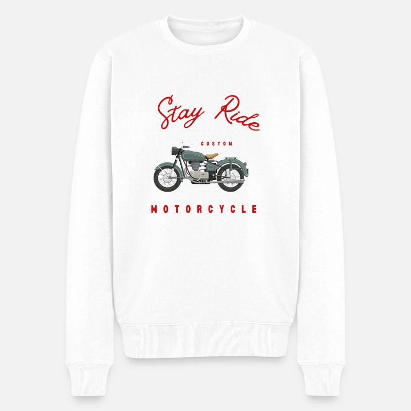 Stay Ride - Männer Premium Bio Pullover - Weiß