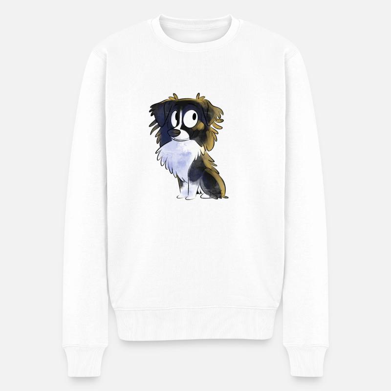 Chibi Berger Australien - Noir - Pull Premium bio Homme - blanc