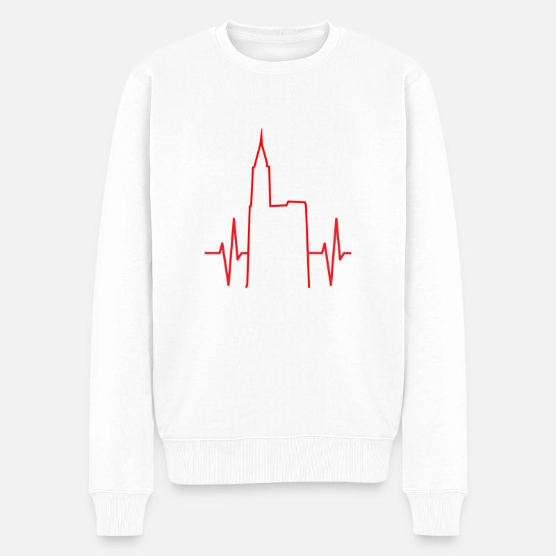 Cardio Strasbourg #tshirtalsace - Männer Premium Bio Pullover - Weiß