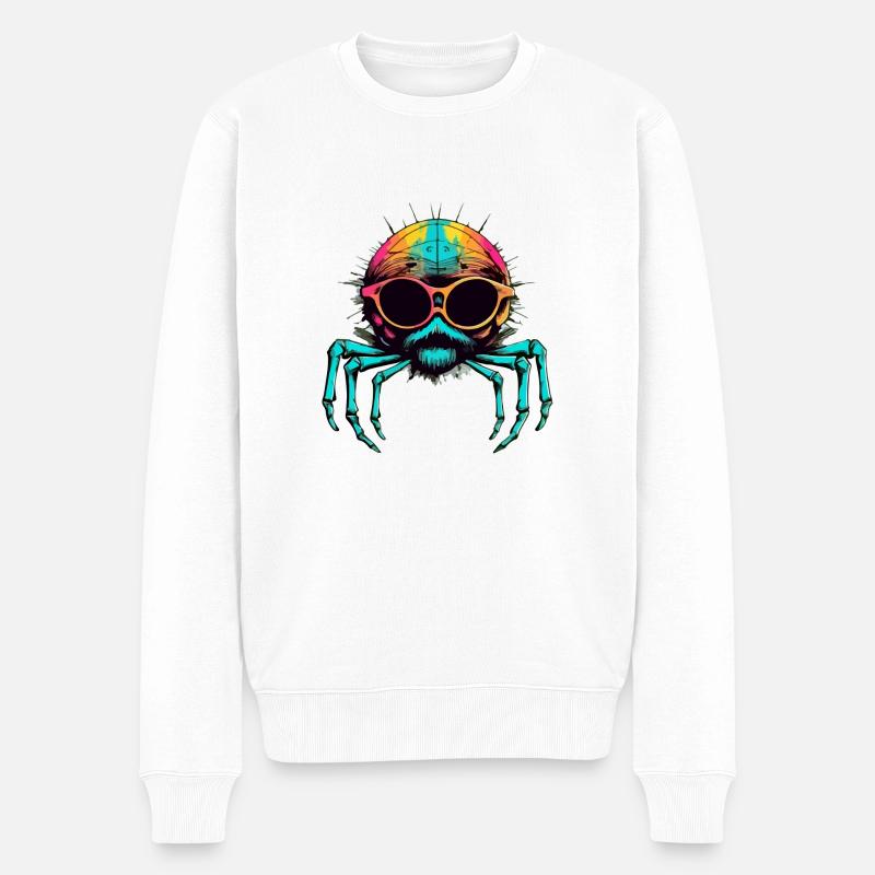 Mikala l'araignée à lunettes - Pull Premium bio Homme - blanc