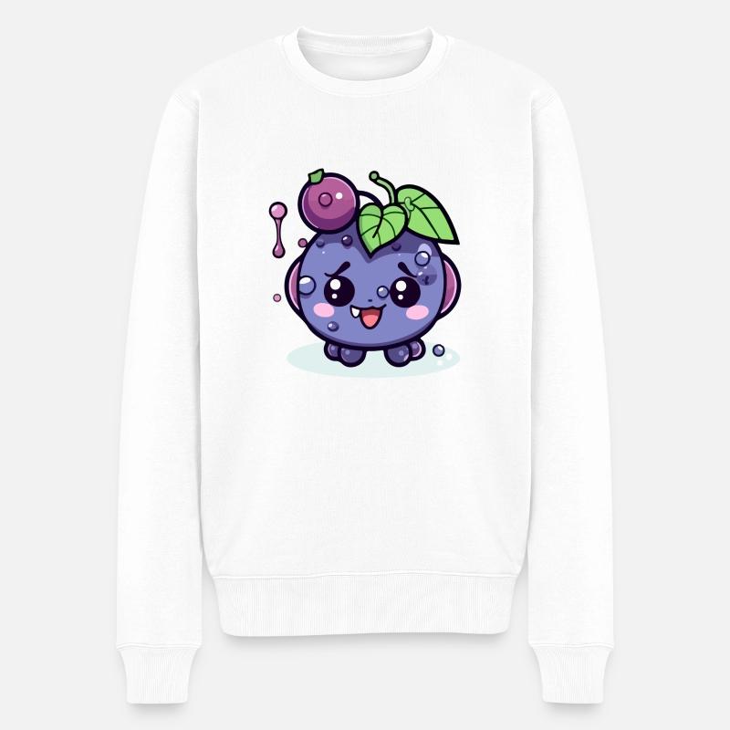 Miké petit raisin kawaii - Pull Premium bio Homme - blanc