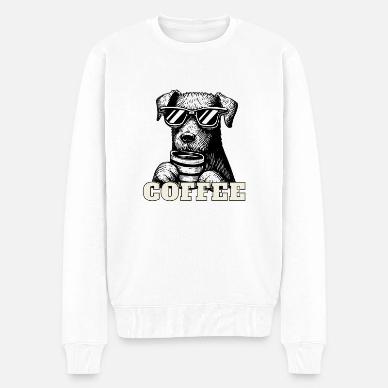 Chien de café - Pull Premium bio Homme - blanc