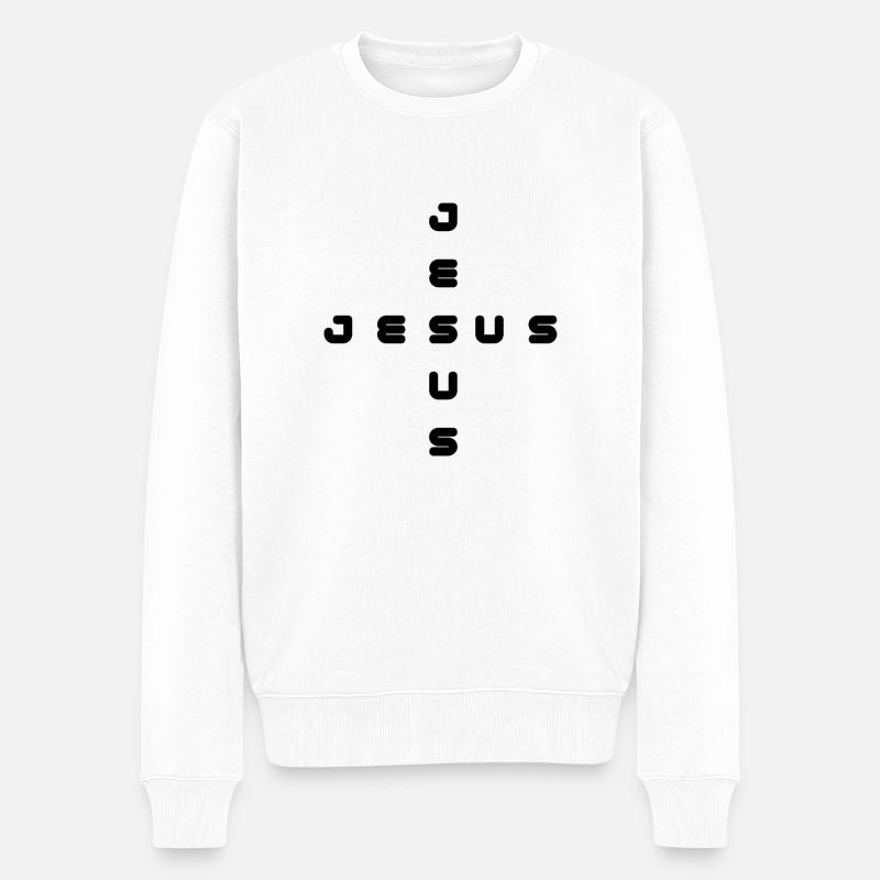 Jésus Jésus - Pull Premium bio Homme - blanc