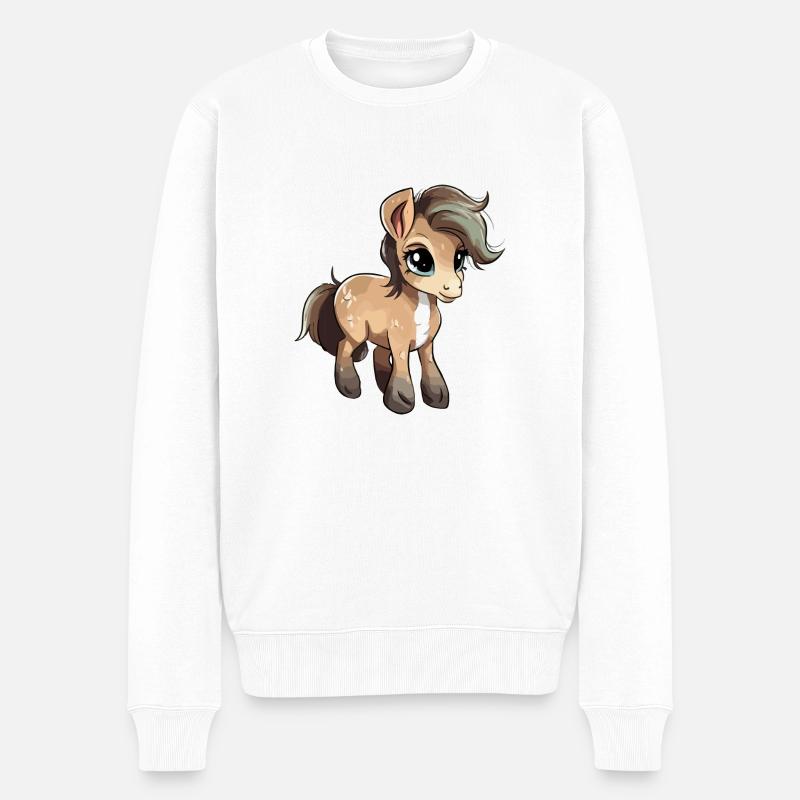 Komo le bébé cheval - Pull Premium bio Homme - blanc