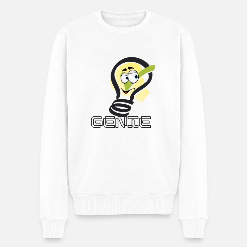 GENIE - Männer Premium Bio Pullover - Weiß