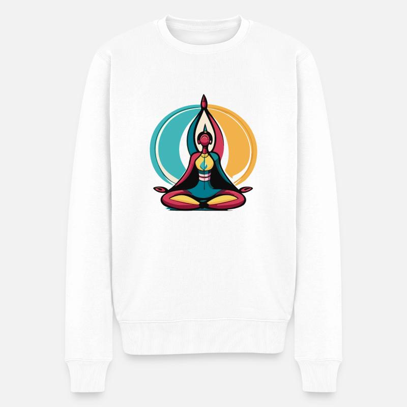 Yoga / Schamanische Meditation - Männer Premium Bio Pullover - Weiß