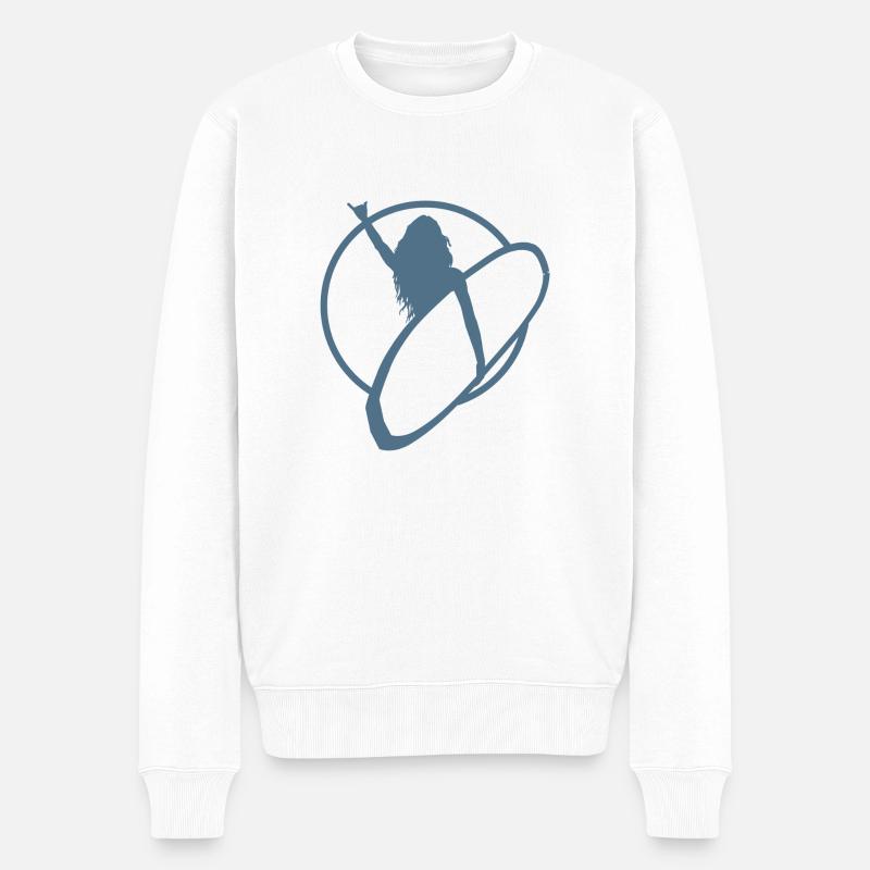 Let's go Surfing Girl - Männer Premium Bio Pullover - Weiß