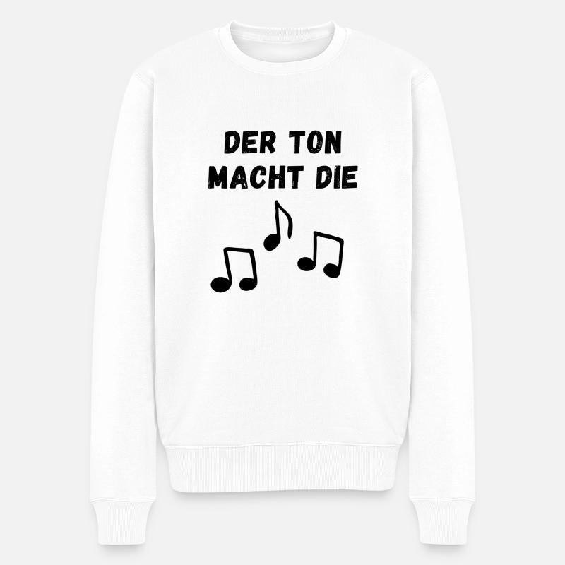 Der Ton macht die Musik - Männer Premium Bio Pullover - Weiß