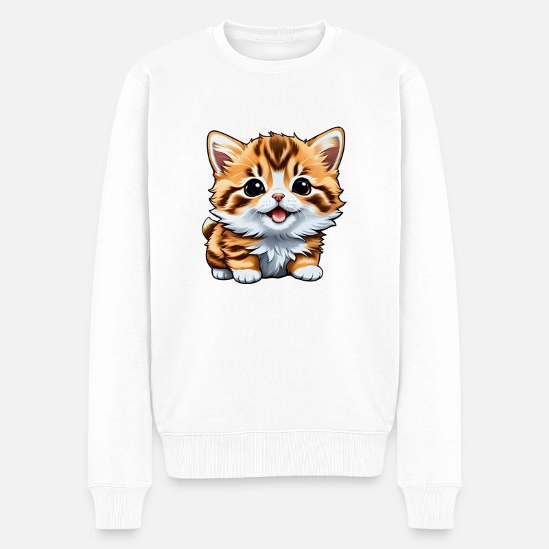 Cadeau de chat mignon - Pull Premium bio Homme - blanc
