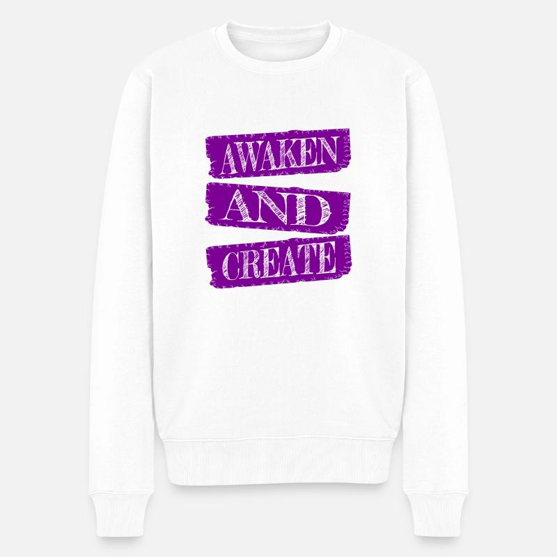 driving innovation fostering creativity funny - Männer Premium Bio Pullover - Weiß
