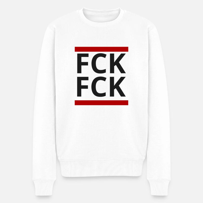 FCK FCK - Männer Premium Bio Pullover - Weiß