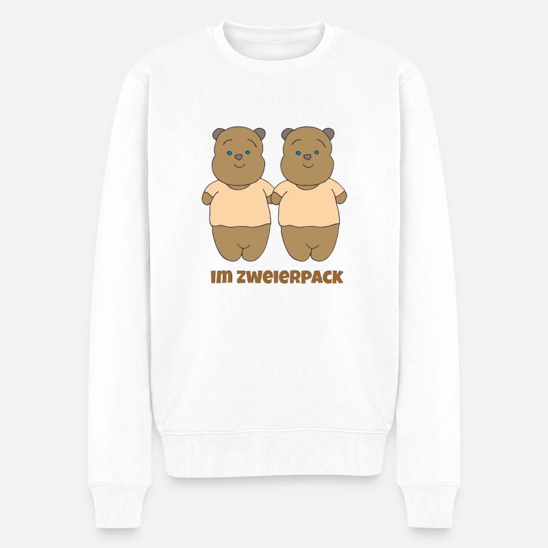 im zweierpack - Männer Premium Bio Pullover - Weiß