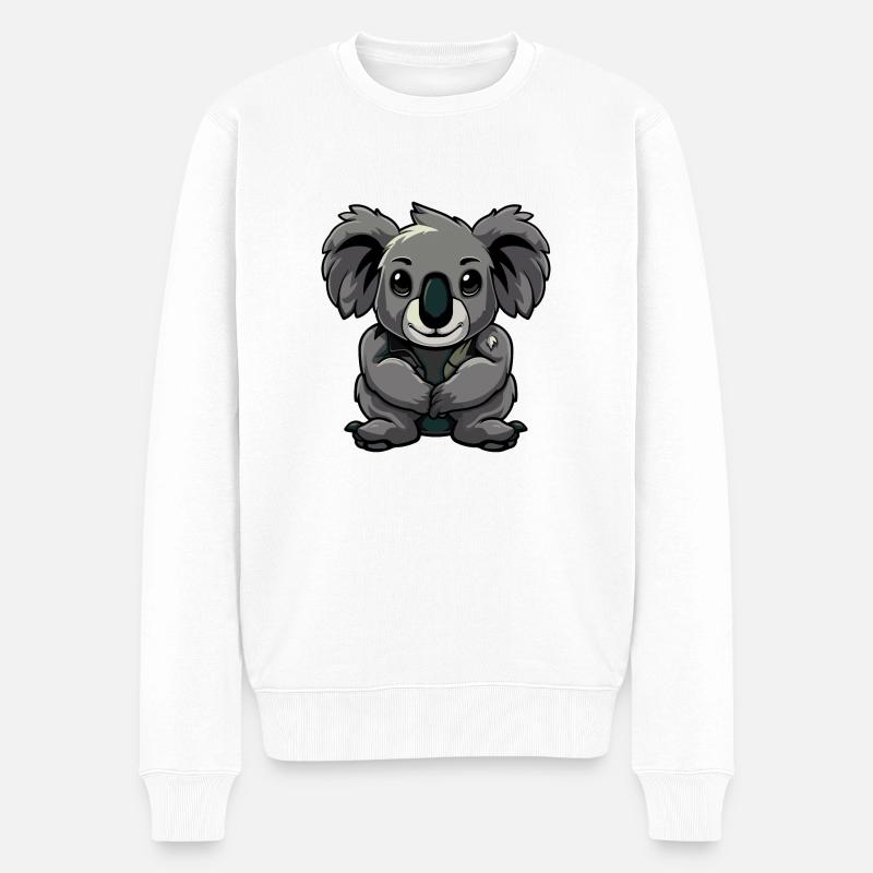 koalabär - Männer Premium Bio Pullover - Weiß