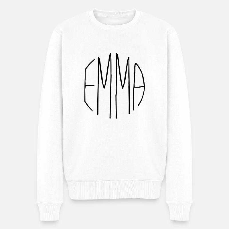 Emma - Männer Premium Bio Pullover - Weiß