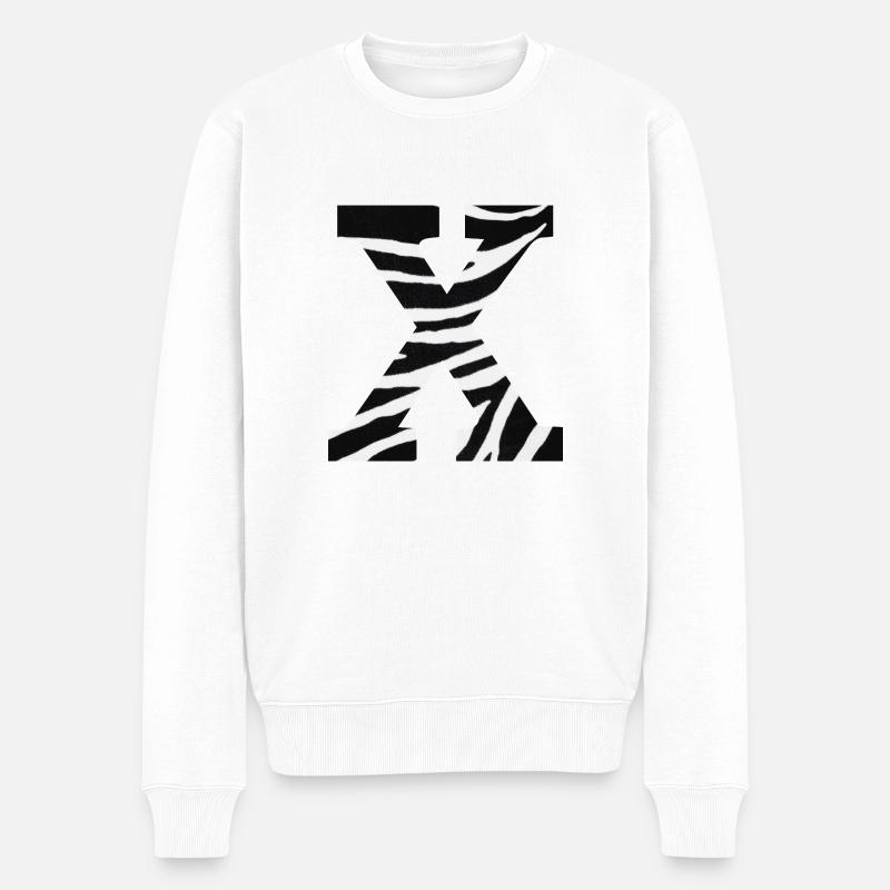 Buchstabe x Zebra - Männer Premium Bio Pullover - Weiß